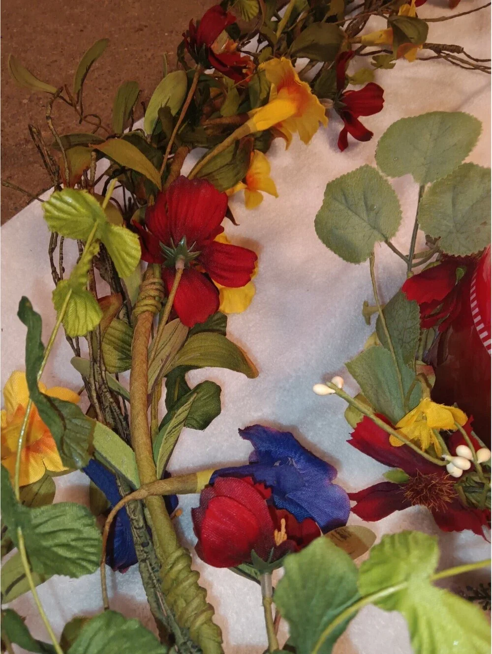 5ft Wildflower Garland & 6 Matching Candlestick Rings And 2 Candle Ring Set